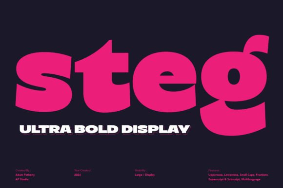 Steg: An Ultra Bold Minimalist Sans-Serif for Impactful Headlines